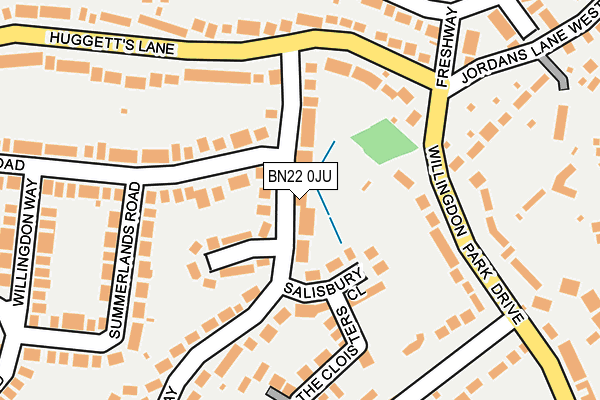 BN22 0JU map - OS OpenMap – Local (Ordnance Survey)