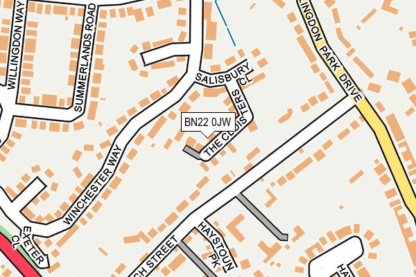 BN22 0JW map - OS OpenMap – Local (Ordnance Survey)