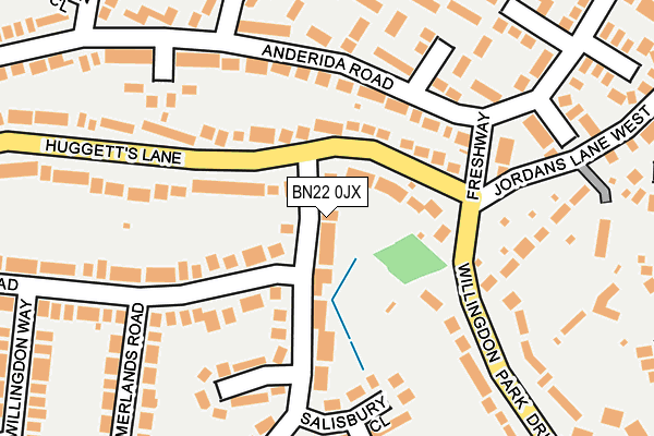 BN22 0JX map - OS OpenMap – Local (Ordnance Survey)