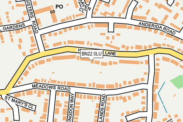 BN22 0LU map - OS OpenMap – Local (Ordnance Survey)