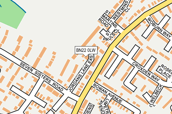 BN22 0LW map - OS OpenMap – Local (Ordnance Survey)
