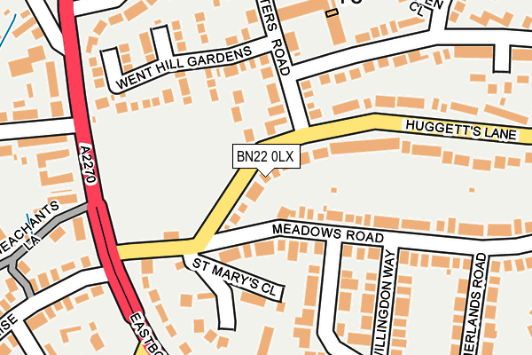 BN22 0LX map - OS OpenMap – Local (Ordnance Survey)
