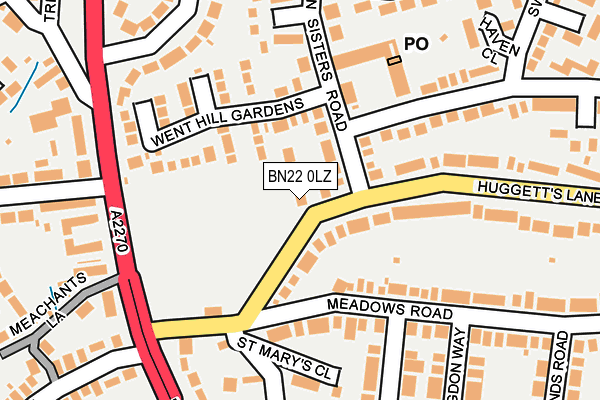 BN22 0LZ map - OS OpenMap – Local (Ordnance Survey)