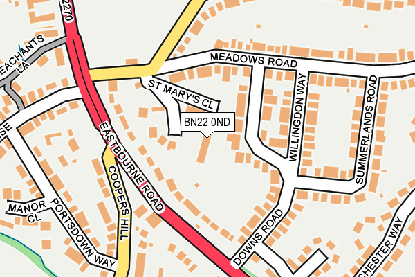 BN22 0ND map - OS OpenMap – Local (Ordnance Survey)