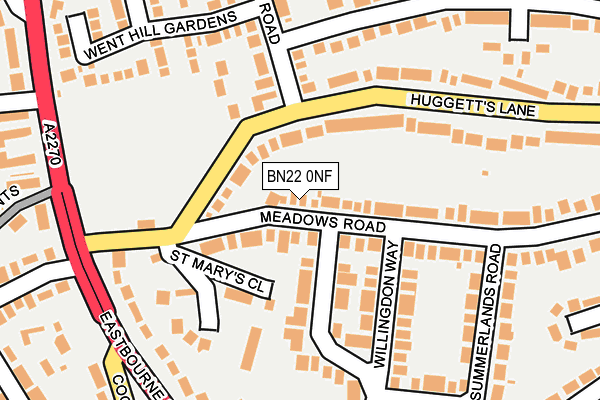 BN22 0NF map - OS OpenMap – Local (Ordnance Survey)