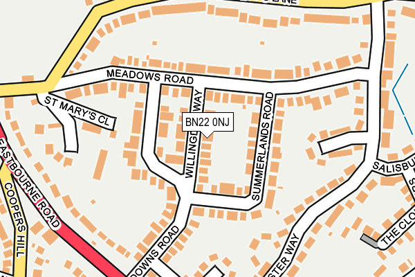 BN22 0NJ map - OS OpenMap – Local (Ordnance Survey)