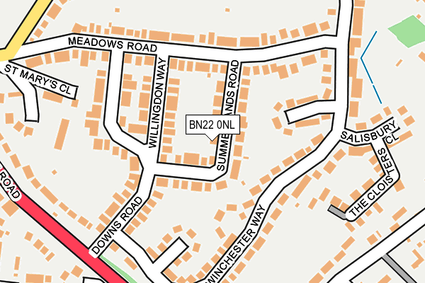 BN22 0NL map - OS OpenMap – Local (Ordnance Survey)