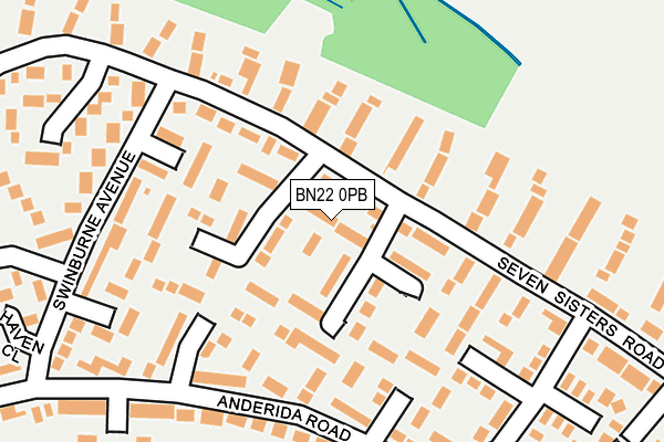 BN22 0PB map - OS OpenMap – Local (Ordnance Survey)