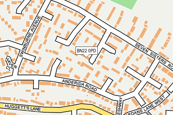 BN22 0PD map - OS OpenMap – Local (Ordnance Survey)