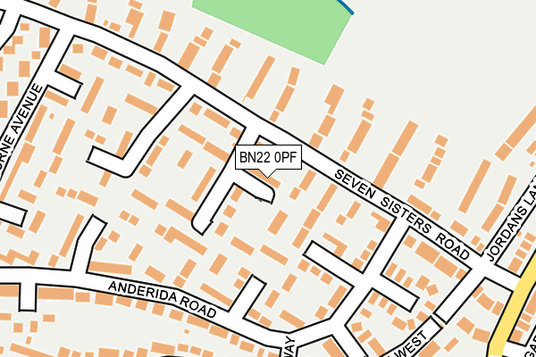BN22 0PF map - OS OpenMap – Local (Ordnance Survey)
