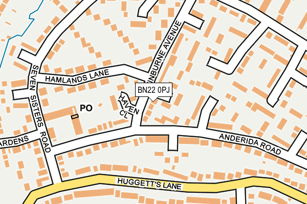 BN22 0PJ map - OS OpenMap – Local (Ordnance Survey)