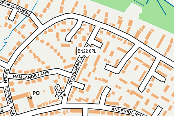 BN22 0PL map - OS OpenMap – Local (Ordnance Survey)