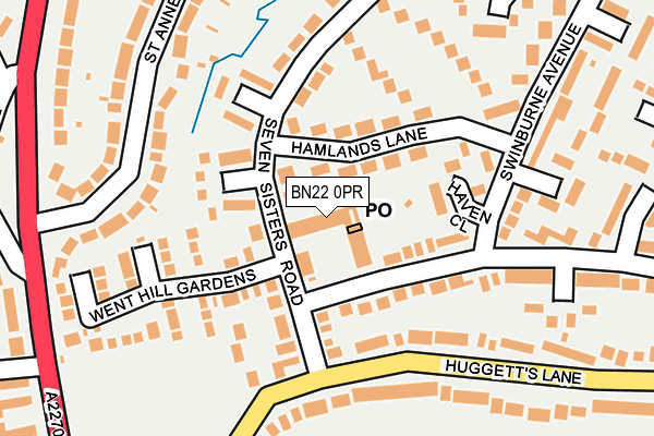 BN22 0PR map - OS OpenMap – Local (Ordnance Survey)