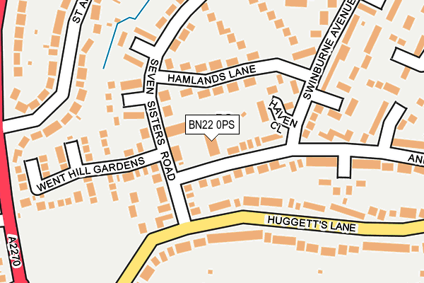 BN22 0PS map - OS OpenMap – Local (Ordnance Survey)