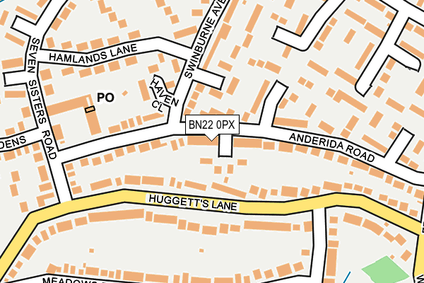 BN22 0PX map - OS OpenMap – Local (Ordnance Survey)