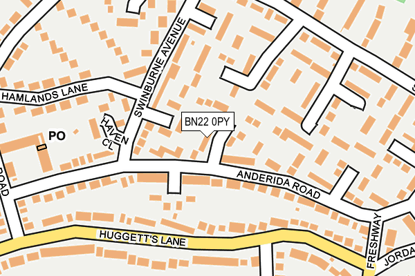 BN22 0PY map - OS OpenMap – Local (Ordnance Survey)
