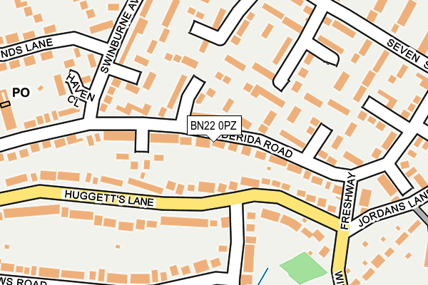 BN22 0PZ map - OS OpenMap – Local (Ordnance Survey)