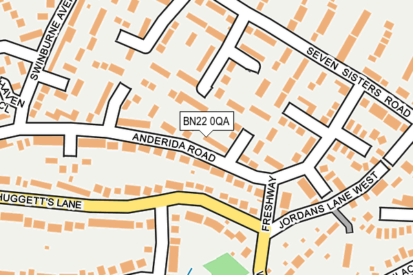 BN22 0QA map - OS OpenMap – Local (Ordnance Survey)