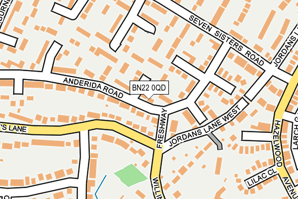 BN22 0QD map - OS OpenMap – Local (Ordnance Survey)