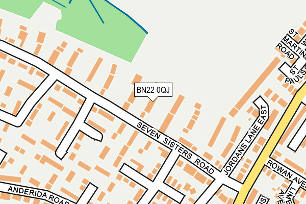 BN22 0QJ map - OS OpenMap – Local (Ordnance Survey)