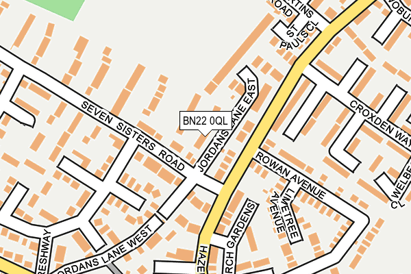 BN22 0QL map - OS OpenMap – Local (Ordnance Survey)