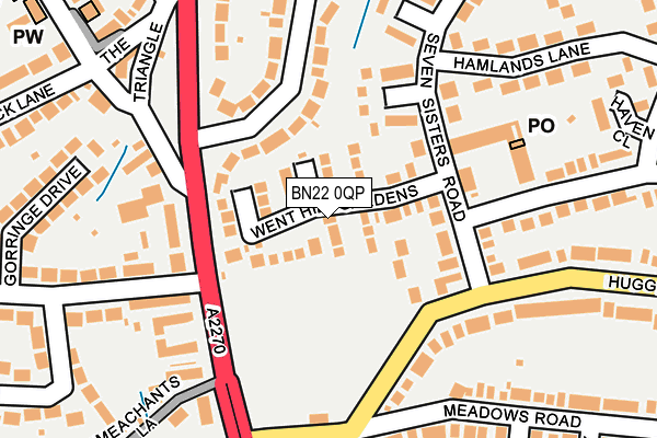 BN22 0QP map - OS OpenMap – Local (Ordnance Survey)