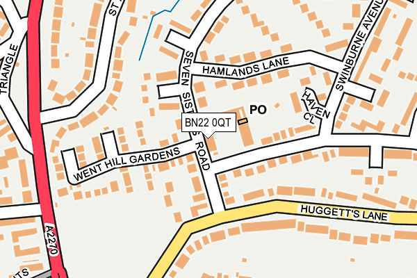 BN22 0QT map - OS OpenMap – Local (Ordnance Survey)