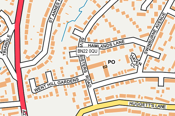 BN22 0QU map - OS OpenMap – Local (Ordnance Survey)
