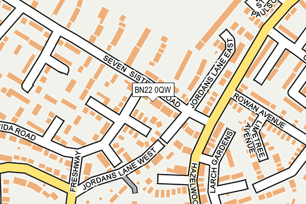 BN22 0QW map - OS OpenMap – Local (Ordnance Survey)