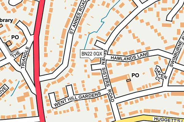 BN22 0QX map - OS OpenMap – Local (Ordnance Survey)