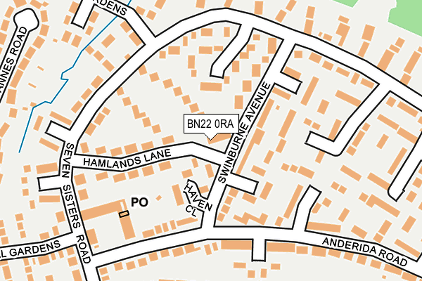 BN22 0RA map - OS OpenMap – Local (Ordnance Survey)