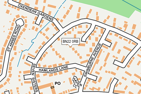 BN22 0RB map - OS OpenMap – Local (Ordnance Survey)
