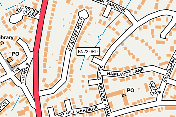 BN22 0RD map - OS OpenMap – Local (Ordnance Survey)