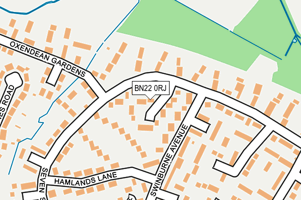 BN22 0RJ map - OS OpenMap – Local (Ordnance Survey)