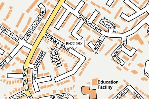 BN22 0RX map - OS OpenMap – Local (Ordnance Survey)