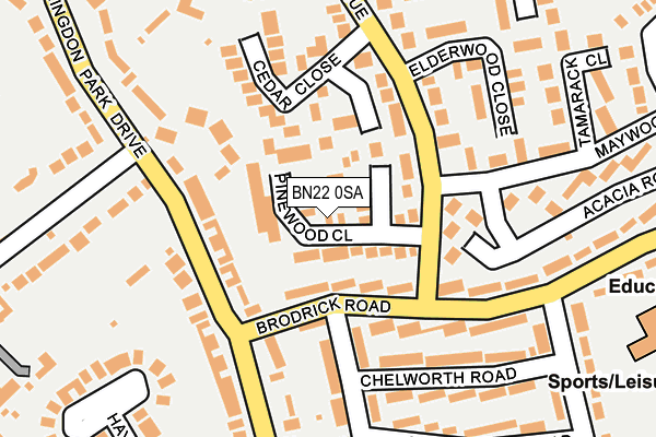 BN22 0SA map - OS OpenMap – Local (Ordnance Survey)