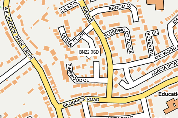 BN22 0SD map - OS OpenMap – Local (Ordnance Survey)