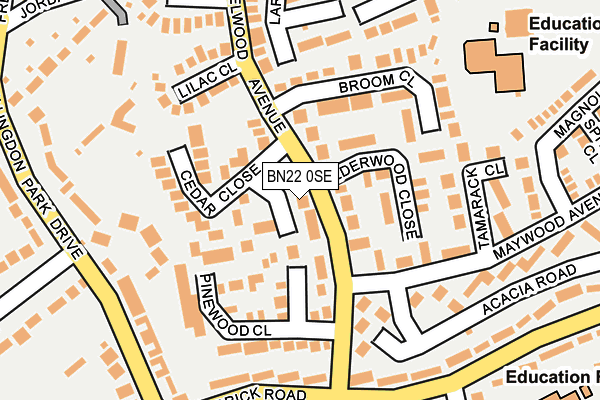 BN22 0SE map - OS OpenMap – Local (Ordnance Survey)
