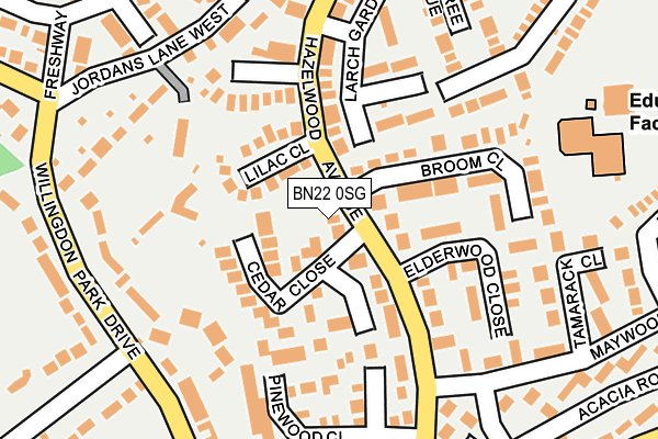 BN22 0SG map - OS OpenMap – Local (Ordnance Survey)