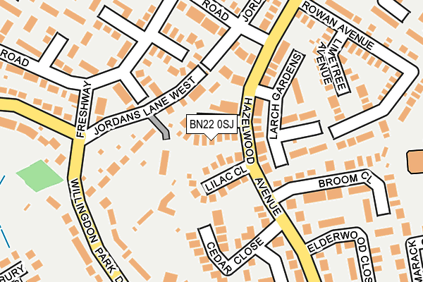BN22 0SJ map - OS OpenMap – Local (Ordnance Survey)