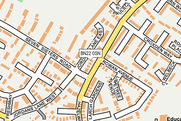 BN22 0SN map - OS OpenMap – Local (Ordnance Survey)
