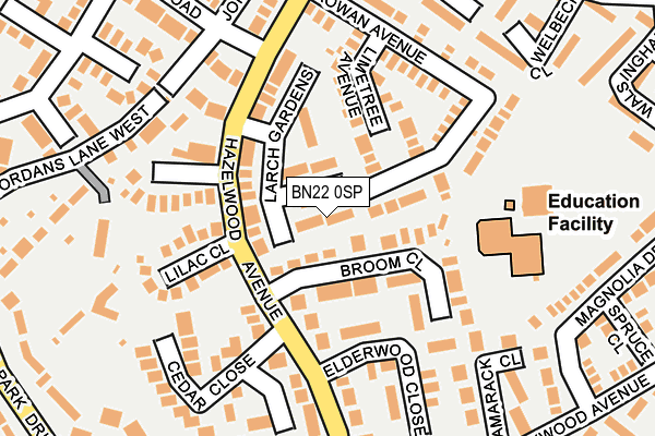 BN22 0SP map - OS OpenMap – Local (Ordnance Survey)