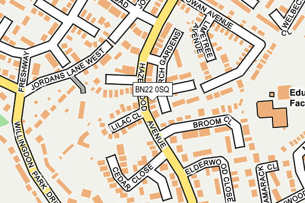 BN22 0SQ map - OS OpenMap – Local (Ordnance Survey)
