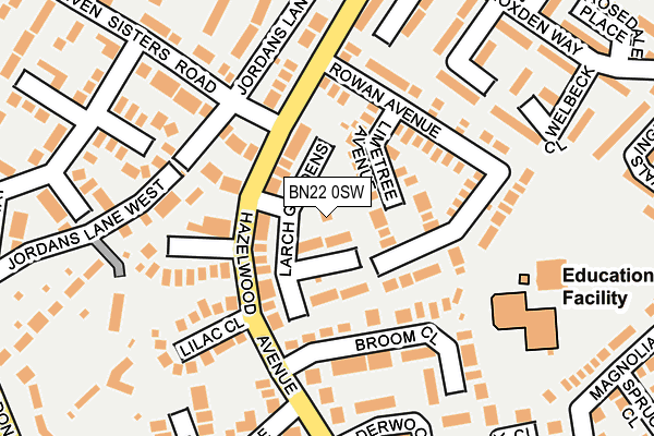 BN22 0SW map - OS OpenMap – Local (Ordnance Survey)