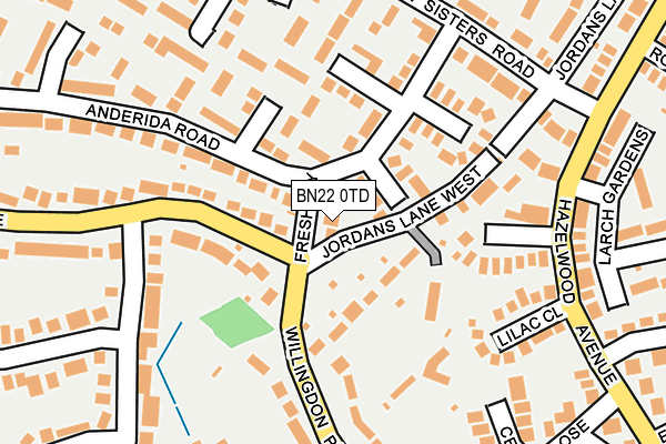 BN22 0TD map - OS OpenMap – Local (Ordnance Survey)