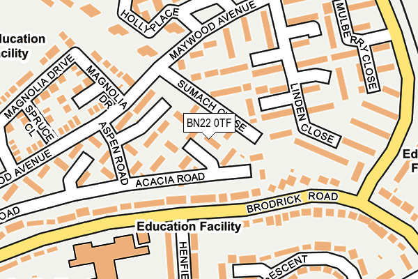 BN22 0TF map - OS OpenMap – Local (Ordnance Survey)