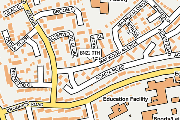 BN22 0TH map - OS OpenMap – Local (Ordnance Survey)