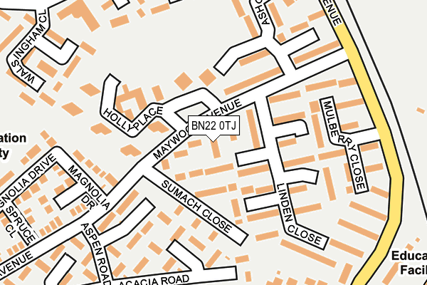 BN22 0TJ map - OS OpenMap – Local (Ordnance Survey)