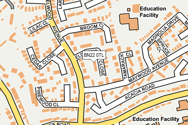 BN22 0TL map - OS OpenMap – Local (Ordnance Survey)