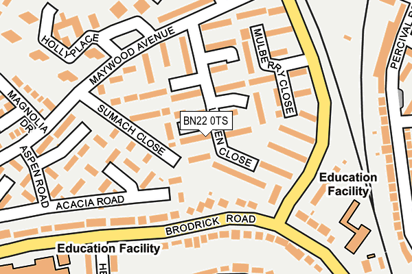 BN22 0TS map - OS OpenMap – Local (Ordnance Survey)